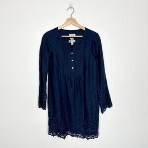 Malvin I Love Linen Embroidered Nay Dress Women’s Size Small 100% Linen